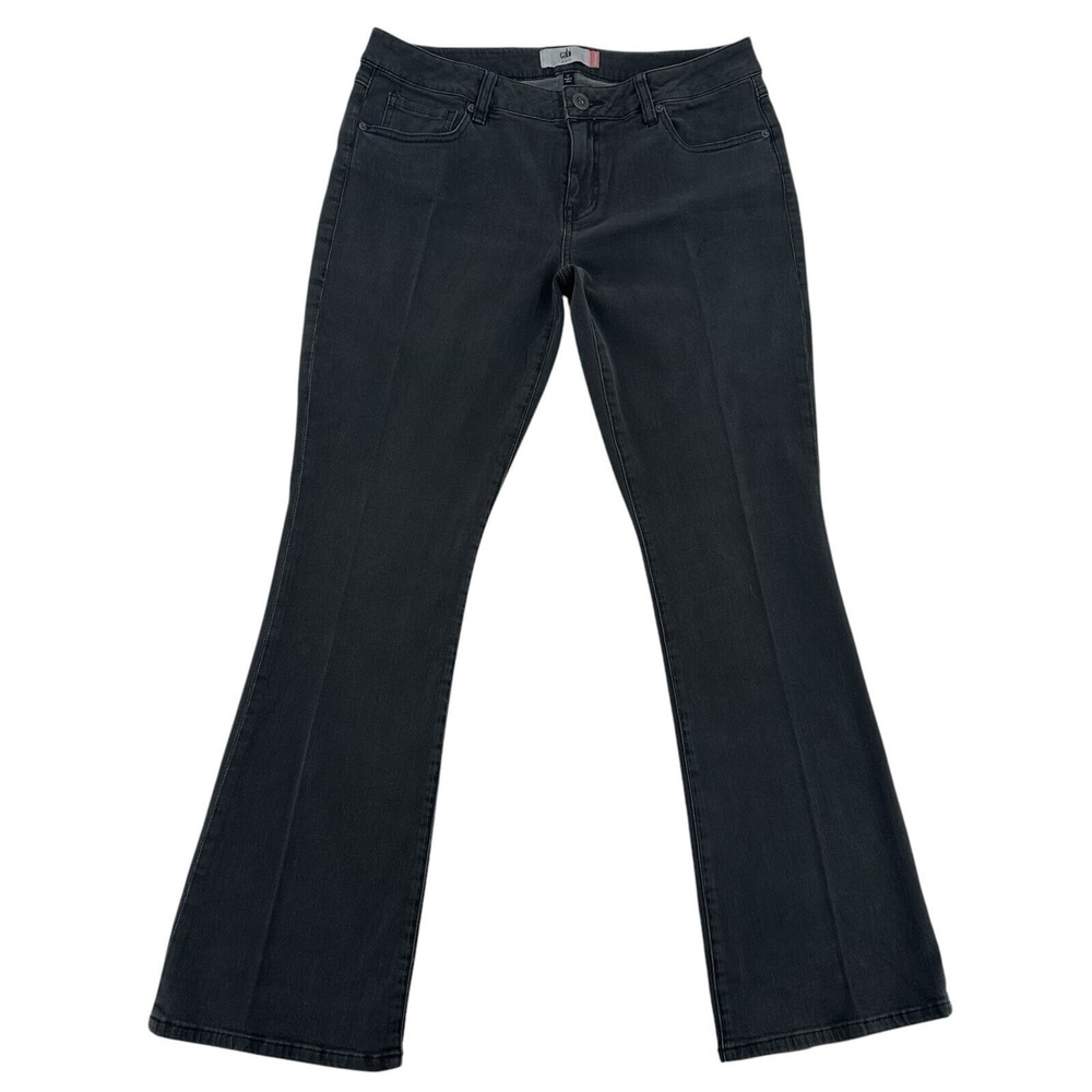 Cabi 12 Slim Boot Jeans Charcoal Black Stretch Mid Rise Bootcut Denim Casual